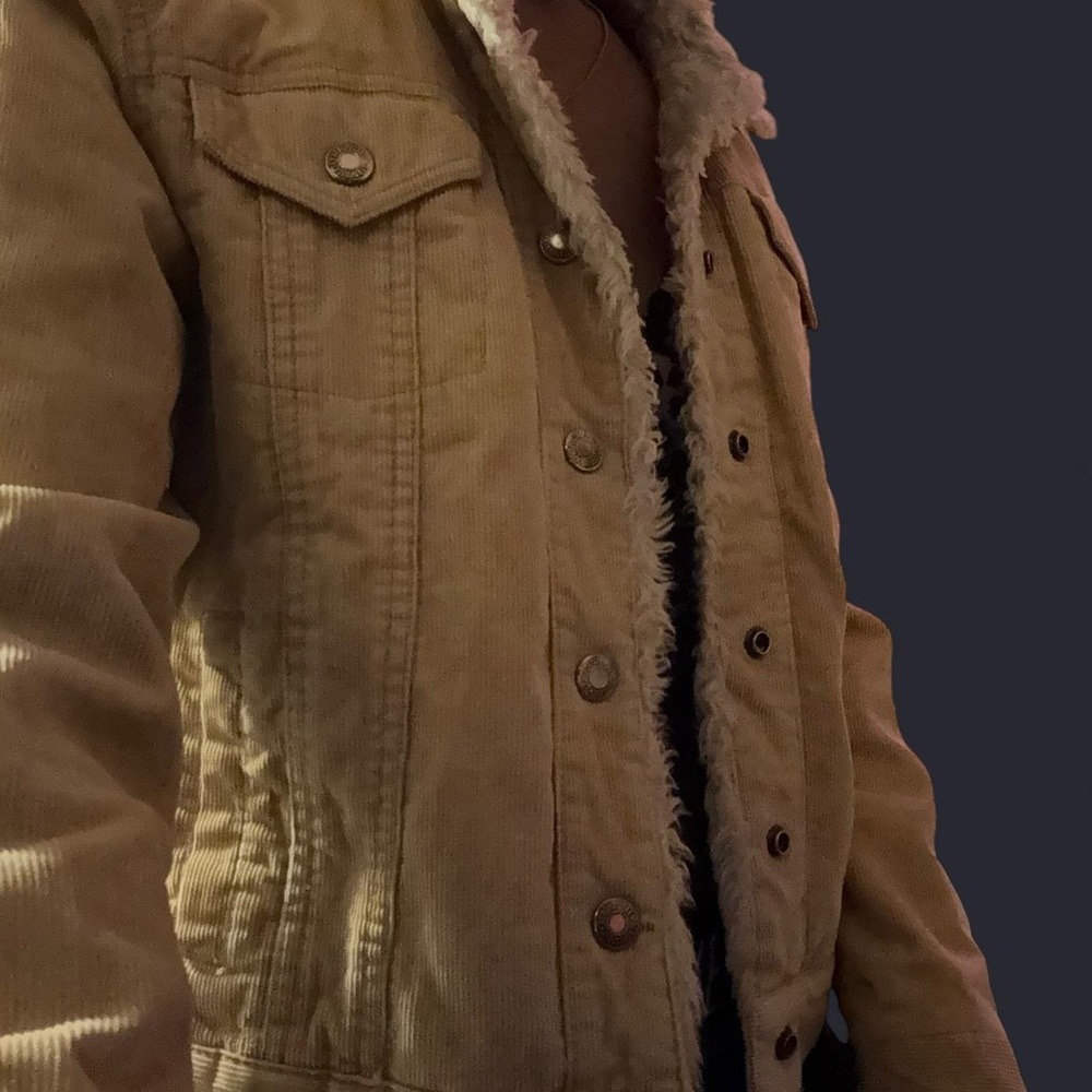 Tan Corduroy Jacket with Sherpa Lining